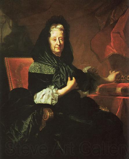 Hyacinthe Rigaud Marie d'Orleans, Duchess of Nemours Norge oil painting art